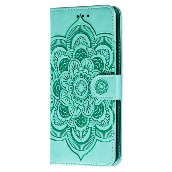 Samsung Galaxy S26 Plånboksfodral Konstläder Mandala Tryck - Grön