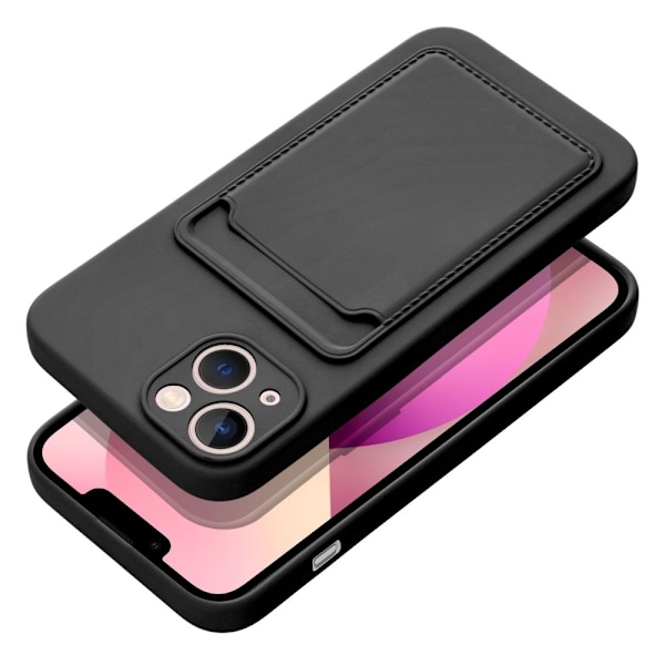Forcell iPhone 14 Plus Skal Korthållare Mjukplast Svart Svart