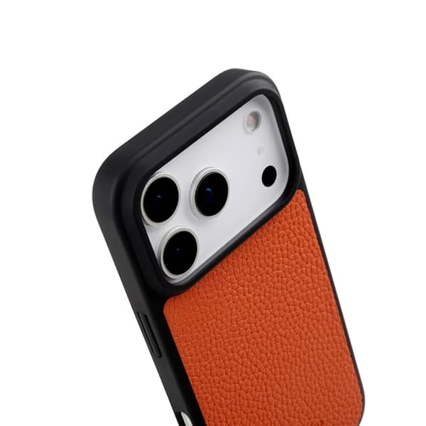 MELKCO Mobilskal till iPhone 17 Pro Magsafe Äkta läder - Orange Orange