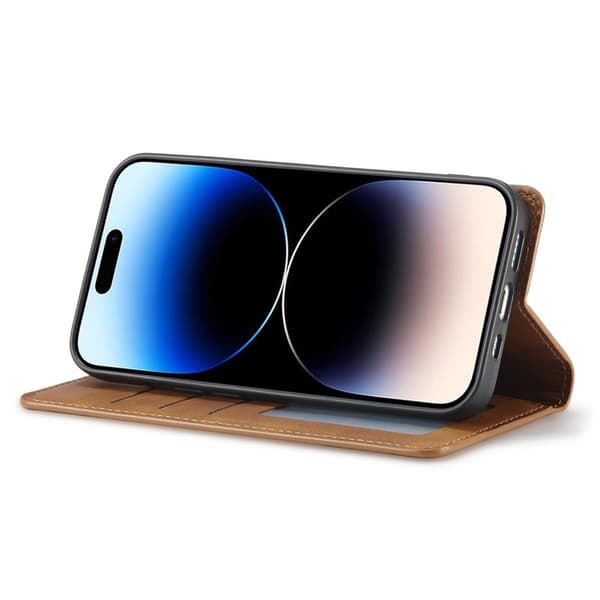 FORWENW iPhone 14 Pro Max Plånboksfodral Konstläder - Brun