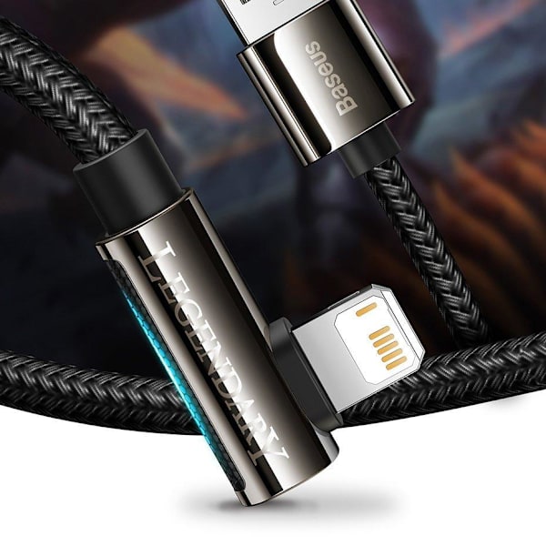 Baseus Mobile Game Lightning Cable USB 2.4A 1m - musta Black
