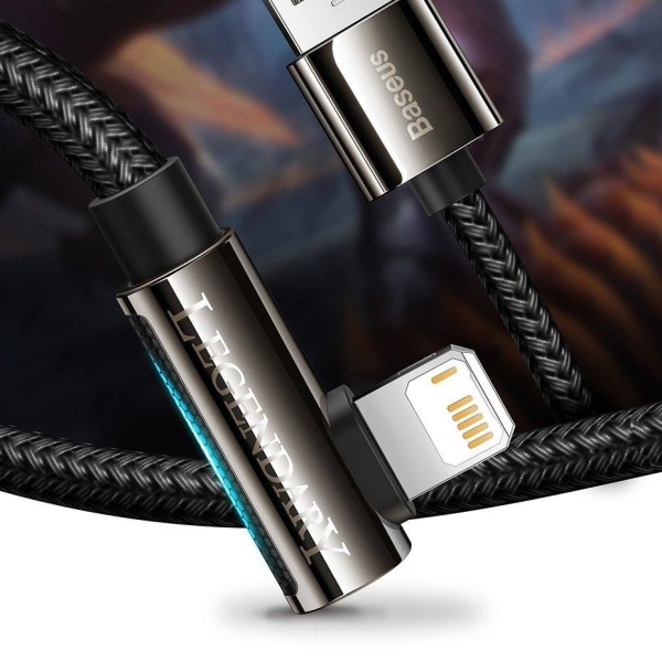 Baseus Mobile Game Lightning Kabel USB 2,4A 1m - Svart Svart