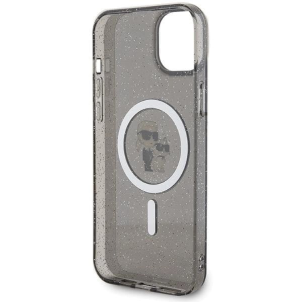 KARL LAGERFELD iPhone 15 Plus Mobilskal Magsafe Glitter - Svart