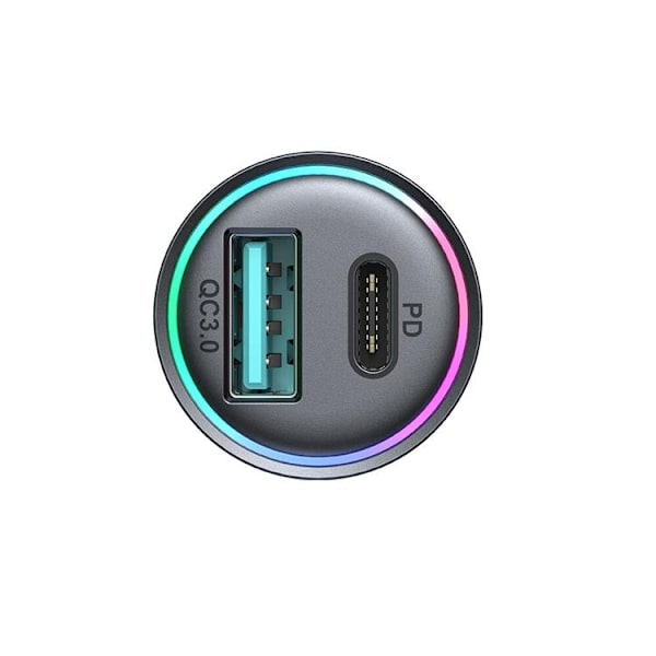 Joyroom Mini Billaddare USB-A/USB-C 60W - Svart Svart