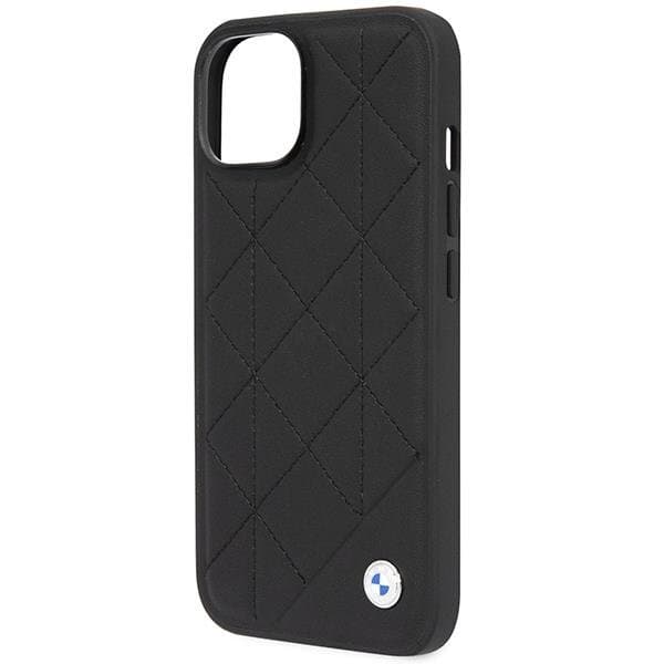 BMW iPhone 14 Mobilskal Læder Quilted - Sort Black