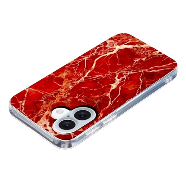 Mobilskal till iPhone 17 Marble Pattern Printing Soft - Röd Röd