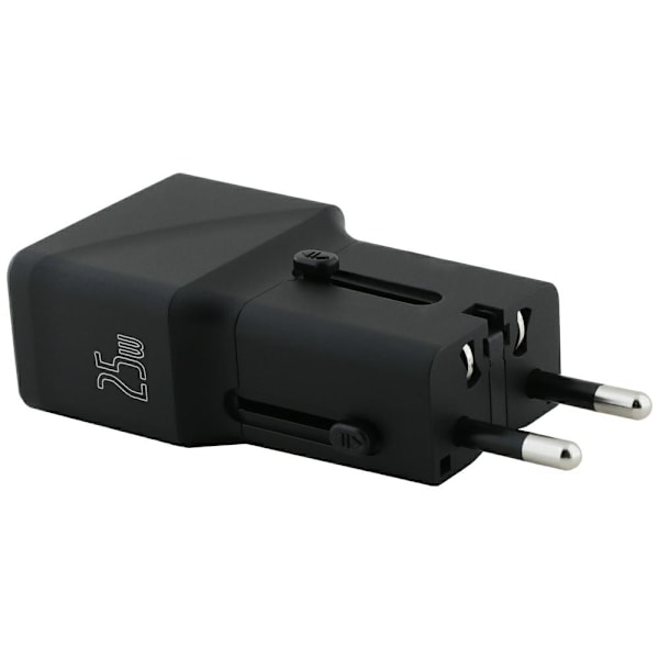 TUMI Rejseopladeradapter 25W USB-C/USB-A+USB-C/USB-C-kabel - sort