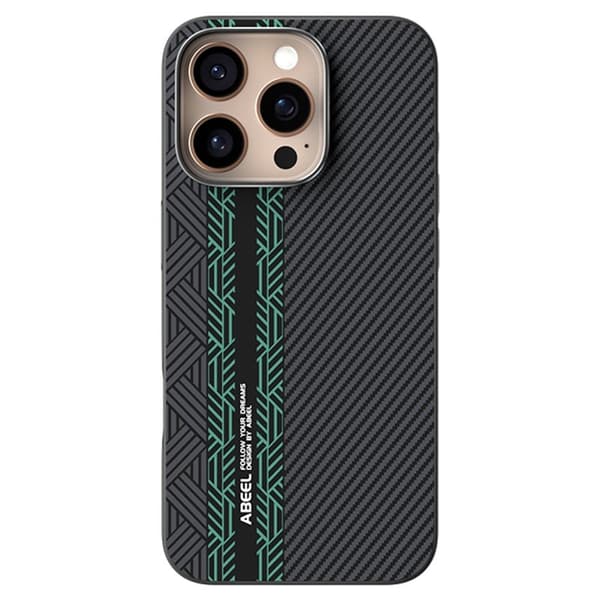 ABEEL Mobilskal till iPhone 16 Pro PC TPU Aluminium PU Läder Textur 2