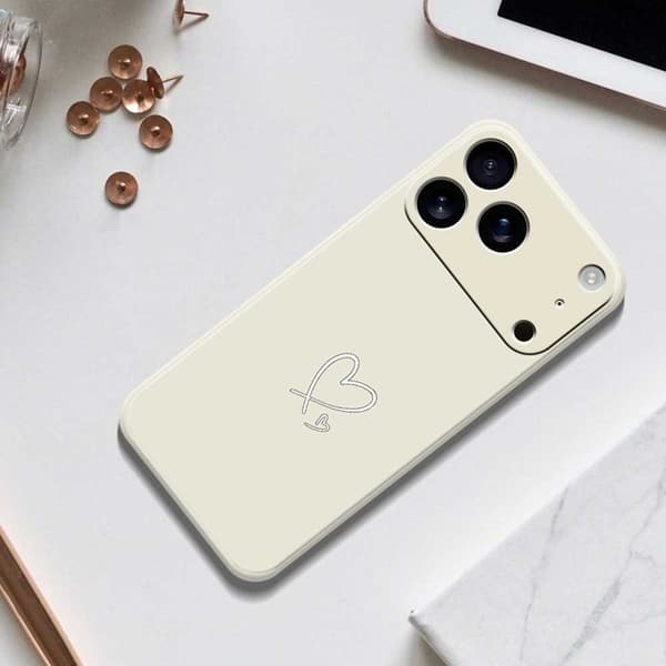 Mobilskal till iPhone 17 Pro Vit Love Pattern TPU - Lila Lila
