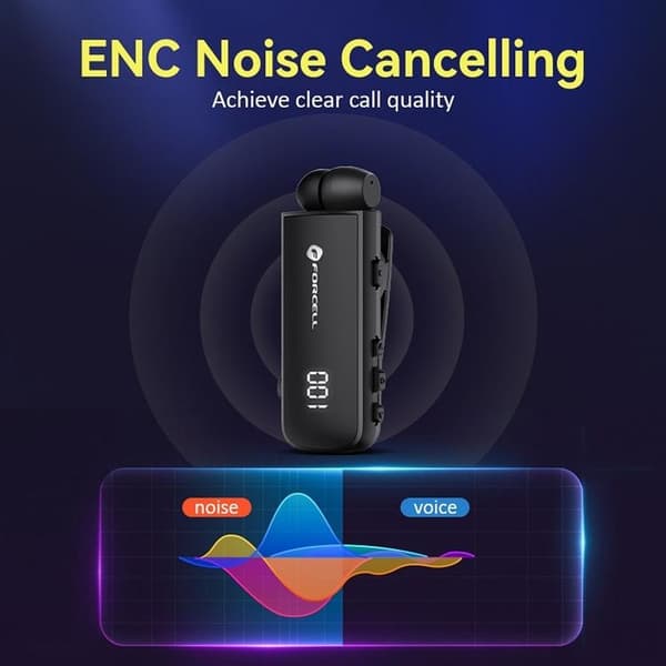 Forcell Trådløs In-Ear Øretelefondrev - Sort Black