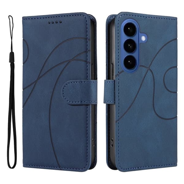 Samsung Galaxy S26 / S26 Pro Plånboksfodral Ställ Konstläder - Blå