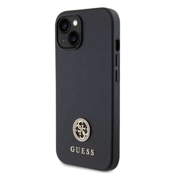 Guess iPhone 15 Plus Mobilskal Strass Metal Logo - Sort Black