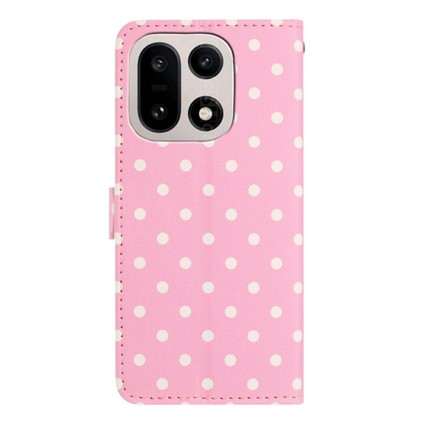 OnePlus 15 5G Plånboksfodral Polka Dot Pattern Konstläder Rosa
