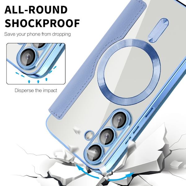Galaxy S25 Plus Plånboksfodral MagSafe RFID Blocking - Blå Blå