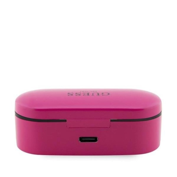 Guess TWS Bluetooth 5.0 Hörlurar + Dockningsstation - Magenta