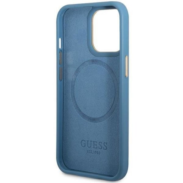 Guess iPhone 14 Pro Mobilskal Magsafe 4G Logo Plate - Sininen