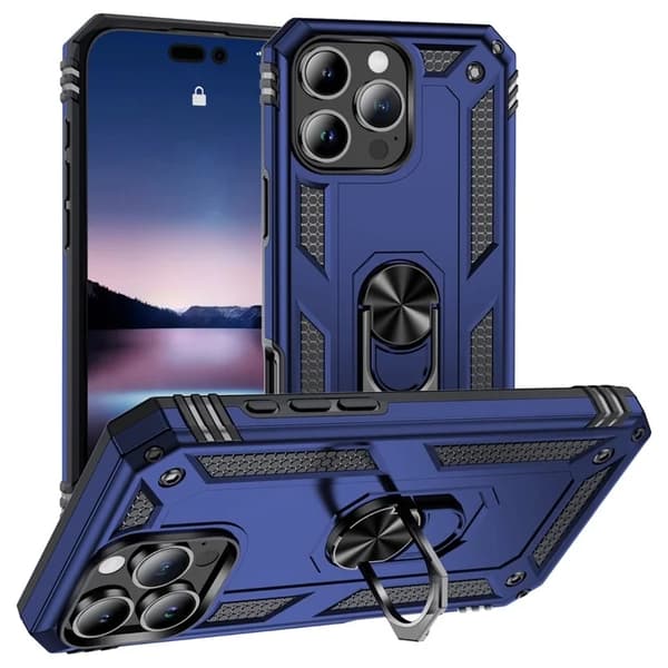 Mobilskal till iPhone 16 Pro Max Anti-drop med Kickstand - Blå Blå