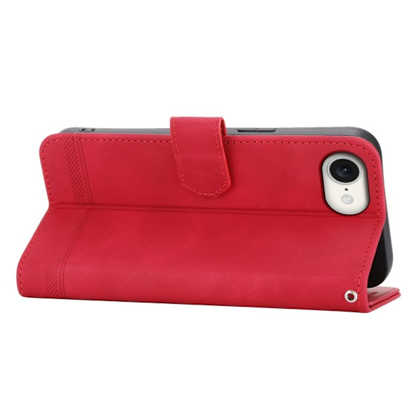 DIERFENG DF-03 iPhone 16e Plånboksfodral i Konstläder - Röd