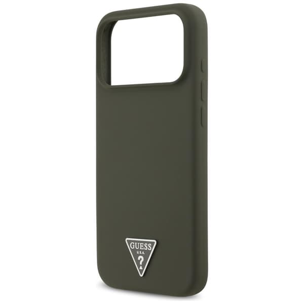 Guess Mobilskal till iPhone 17 Pro Max MagSafe Silikon Triangle Logo - Khaki Grön