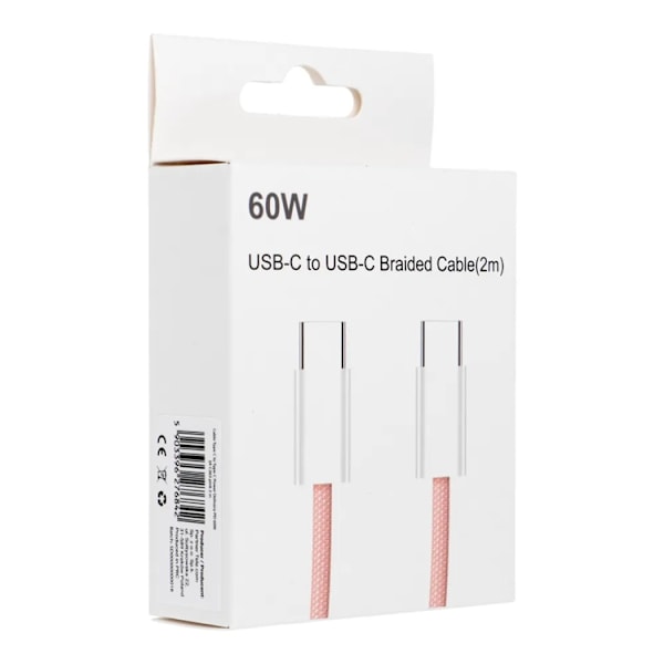 Typ-C to Typ-C Kabel PD 60W 3A C263 2m - Rosa