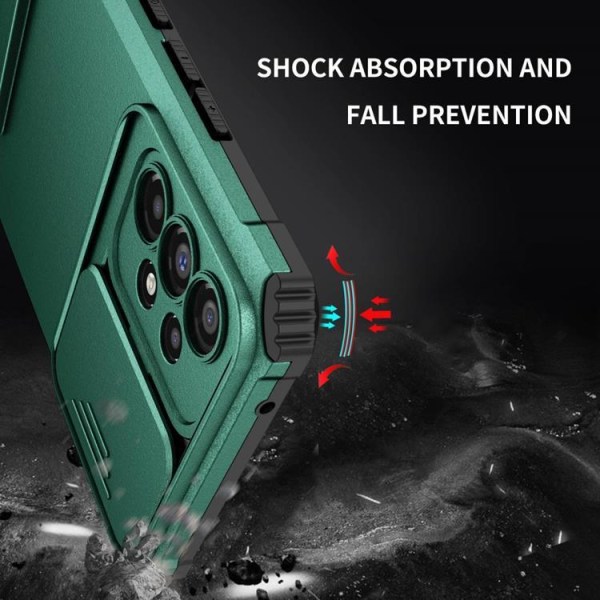 Galaxy A53 5G Cover Kickstand kameran suojaliuku - vihreä