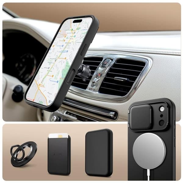Tech-Protect Telefontaske til iPhone 17 Pro Magsafe Kevlar Aura - Sort Svart