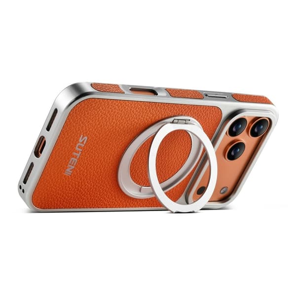 SUTENI Mobilskal till iPhone 17 Pro MagSafe Kickstand Electroplating G6 Orange