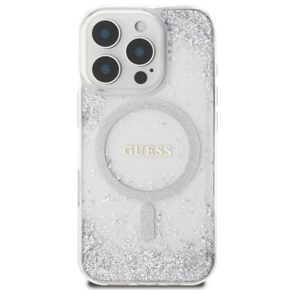 Guess telefontaske til iPhone 16 Pro MagSafe harpiksgradientglitter