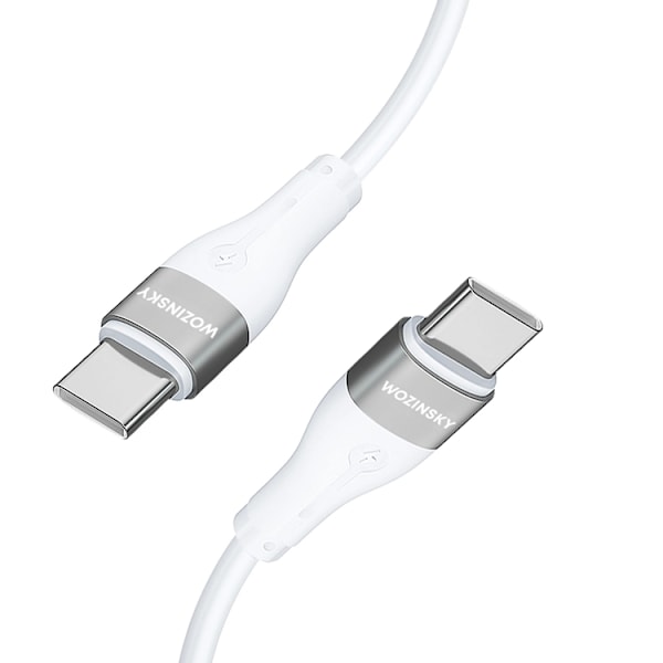 Wozinsky USB-C till USB-C kabel PD 65W 1m - Vit Vit