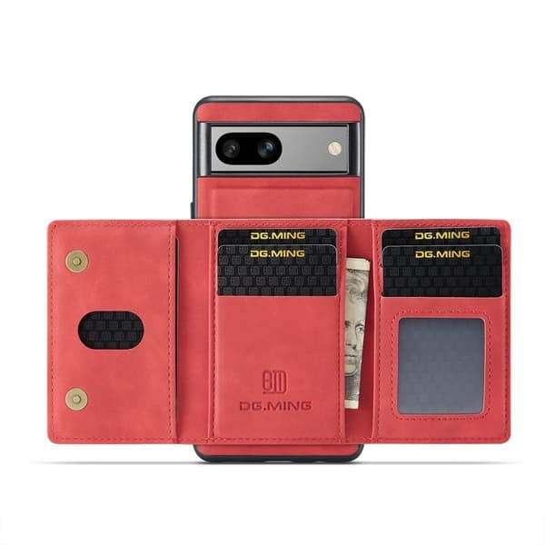 DG.MING M2 Series Google Pixel 8a Plånboksfodral Konstläder Röd