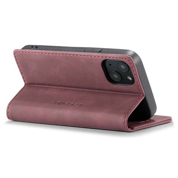 CASEME 013 Series iPhone 13 mini Plånboksfodral Konstläder Röd