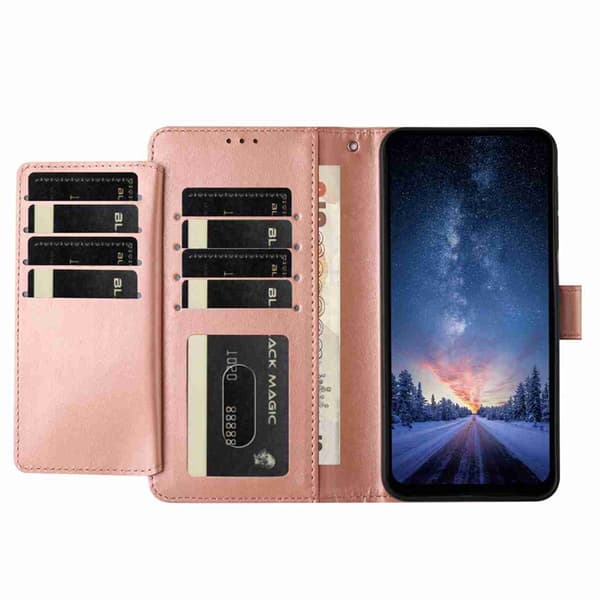 OnePlus 15 5G Plånboksfodral Folio Flip Konstläder Roséguld