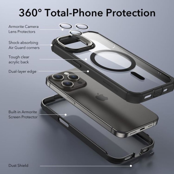 ESR iPhone 15 Pro Mobilskal Magsafe Tough Armor Halolock