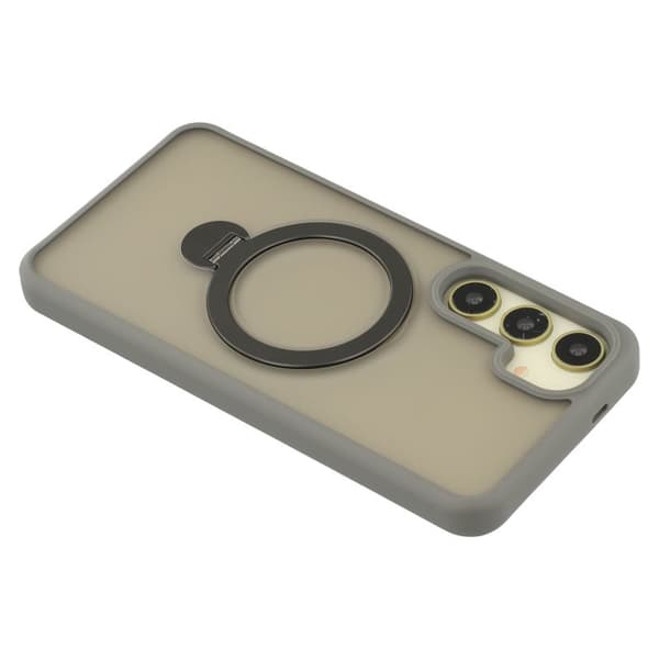 Mobilskal för Samsung Galaxy S26 Plus Magnetiskt Ring Kickstand TPU + PC - Grå