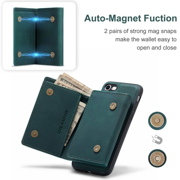 iPhone 7/8/SE 2020 Skal DG.MING M1 Magnetic Tri-fold Wallet Med