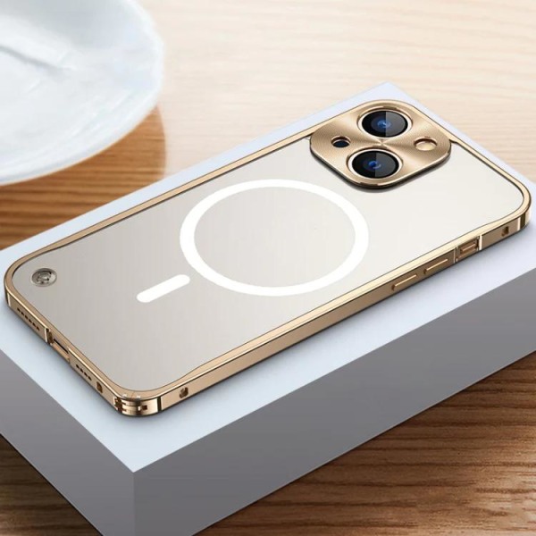 iPhone 14 Skal Magsafe Metall Frame - Guld