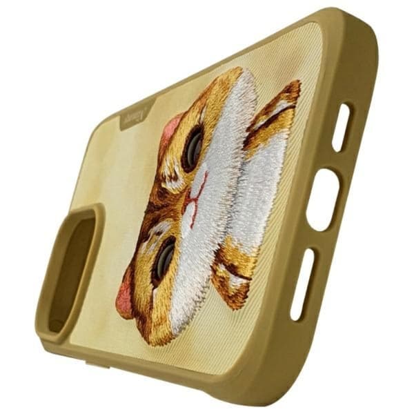 Nimmy Mobilskal till iPhone 15 Pro Cool & Cute 2.0 Cat - Khaki Brun