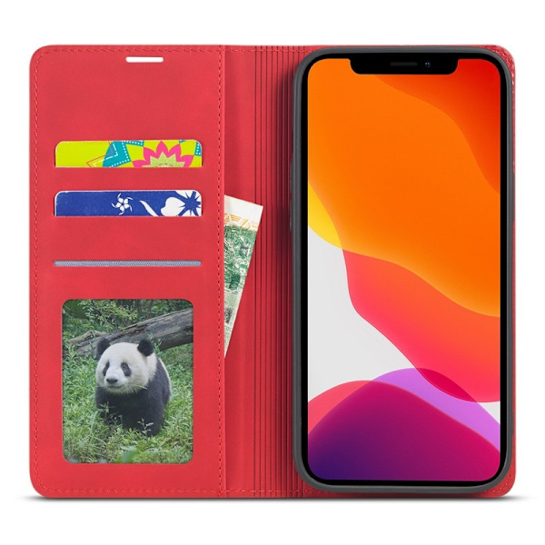 FORWENW iPhone 13 mini Plånboksfodral Konstläder - Röd