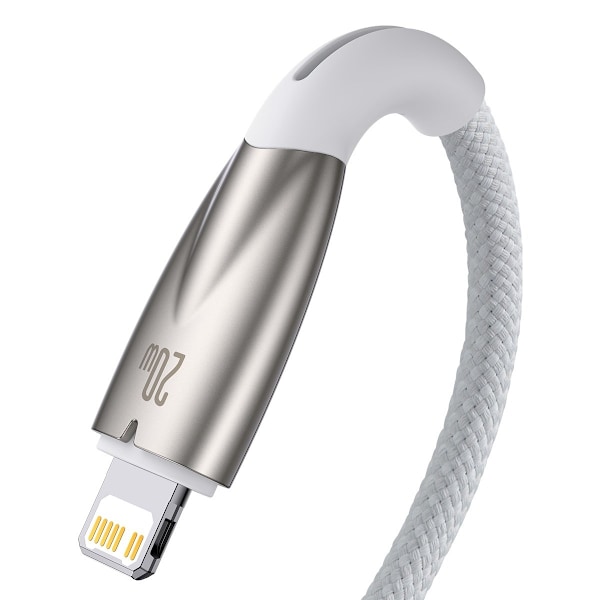 Baseus USB-C till Lightning-kabel 1m Glimmer 20W - Vit Vit