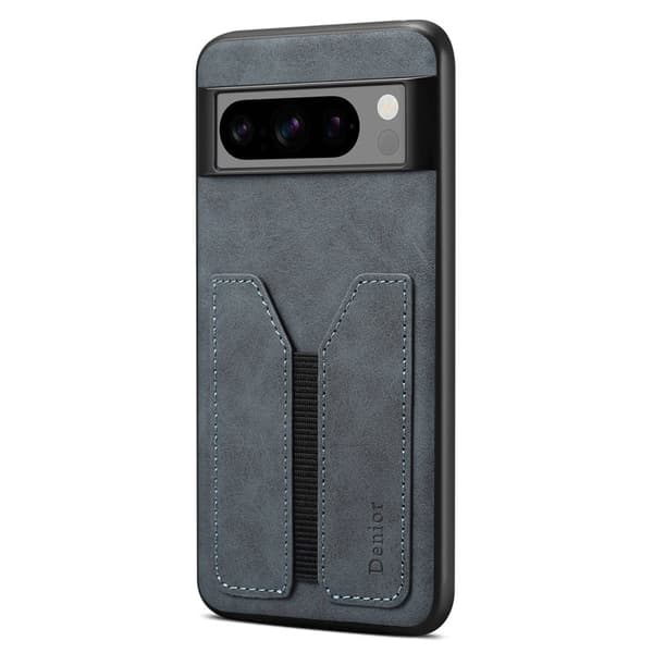 DENIOR Google Pixel 8 Pro Fodral KonstLäder med Kortfack - Grå