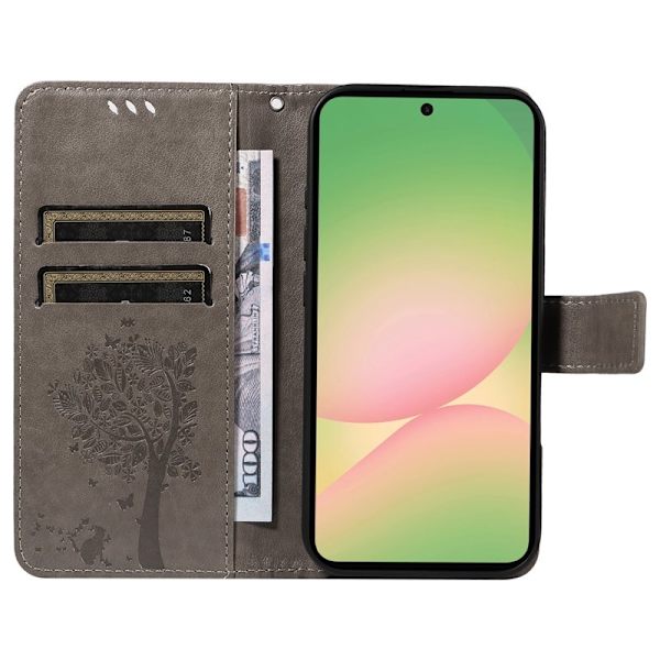 Samsung Galaxy A57 Plånboksfodral Konstläder - Grå