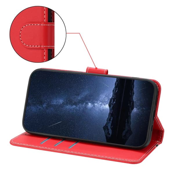 Plånboksfodral för Samsung Galaxy S26 Plus Magnetiskt Konstläder - Röd