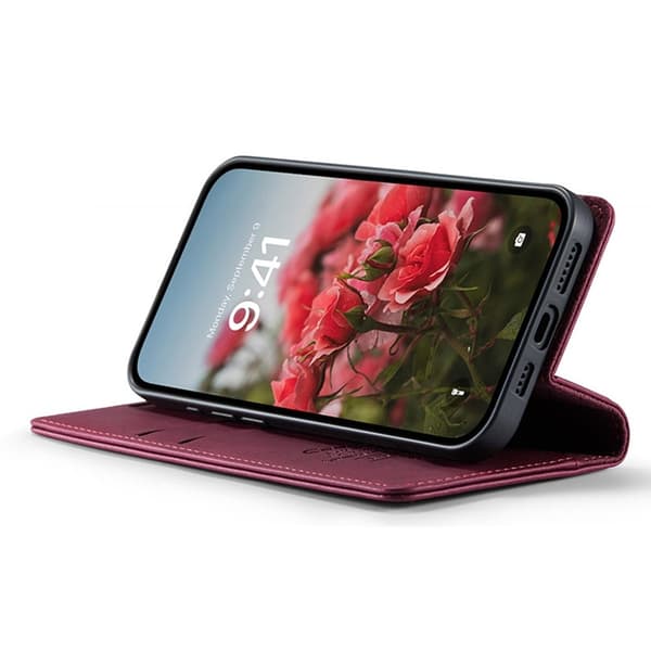 Caseme iPhone 16e Konstläder Plånboksfodral RFID-Skydd - Röd Röd
