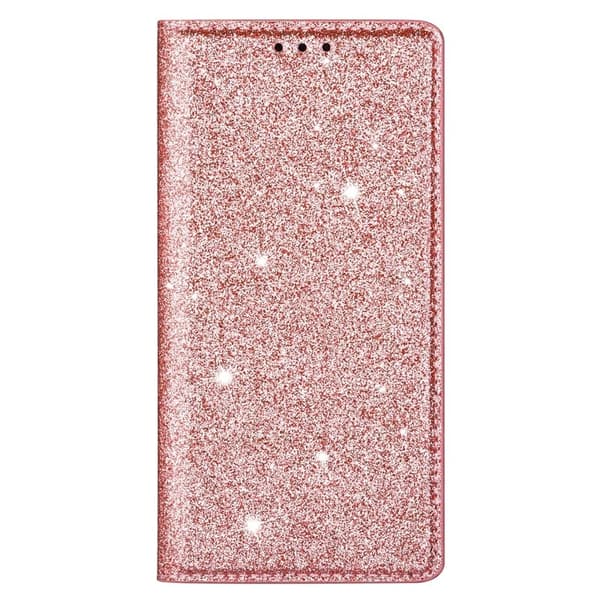 Mobilskal till SAMSUNG Galaxy S26 Plus Glittrande PU Läder Kortfack Roséguld
