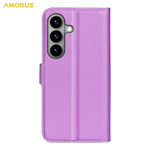 Amorus Plånboksfodral för Samsung Galaxy S26 Plus Konstläder Stöd - Lila