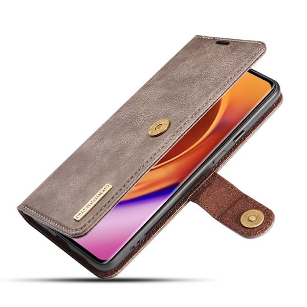 DG.MING OnePlus 8 Pro Plånboksfodral 2-i-1 Äkta läder Grå