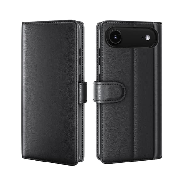 iPhone Air Plånboksfodral Äkta Läder - Svart Svart