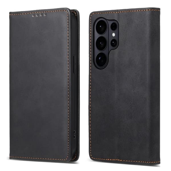 Samsung Galaxy S26 Ultra Plånboksfodral RFID Skydd Konstläder - Svart