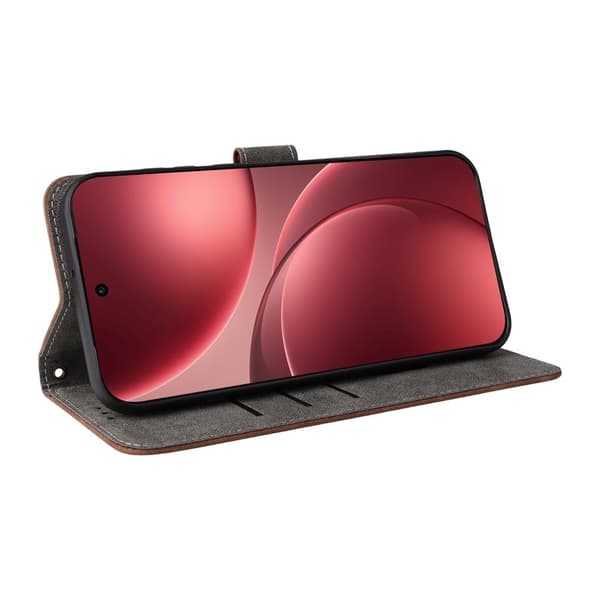 Oppo Find X9 Pro 5G Plånboksfodral Konstläder RFID - Brun