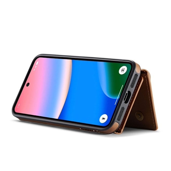 DG.MING Konstläder Plånboksfodral för Google Pixel 10 Pro - Brun
